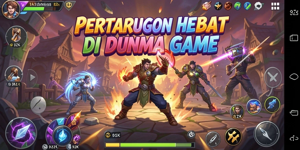 Screenshot 9ZK menunjukkan pertarungan seru antara karakter dengan efek visual yang menakjubkan.