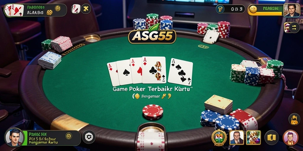 Tampilan gameplay Poker yang mendebarkan dan interaktif.