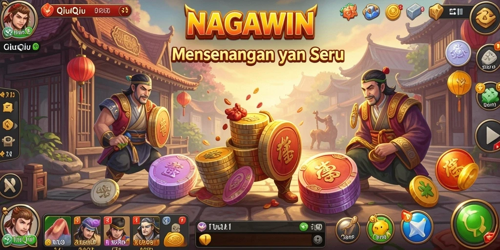 Screenshot gameplay NAGAWIN yang menampilkan keseruan bermain QiuQiu.