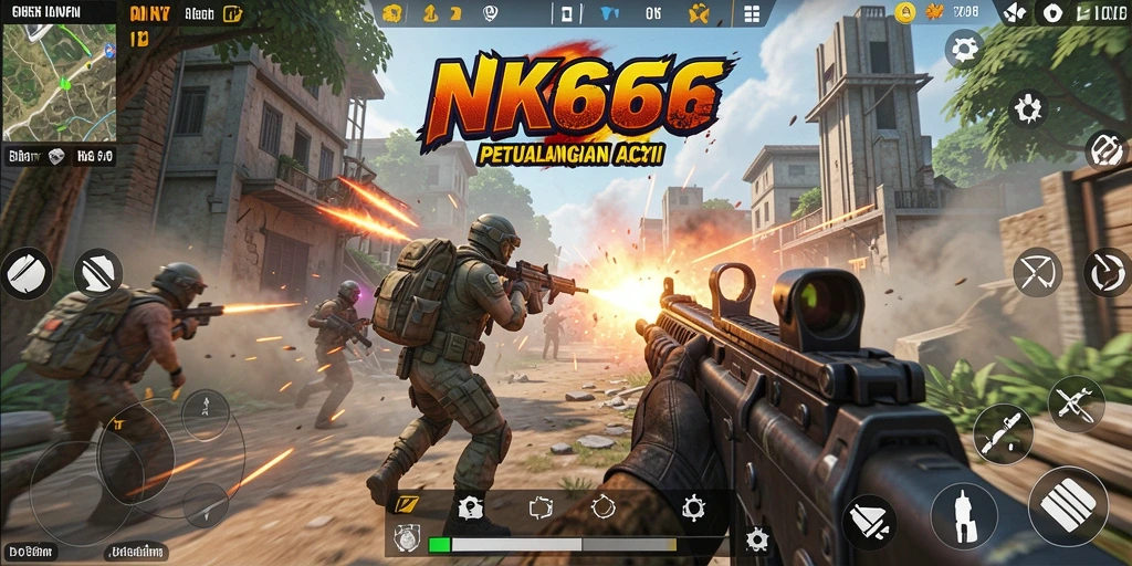 Tampilan atraktif gameplay NK666 dalam aksi TPS.