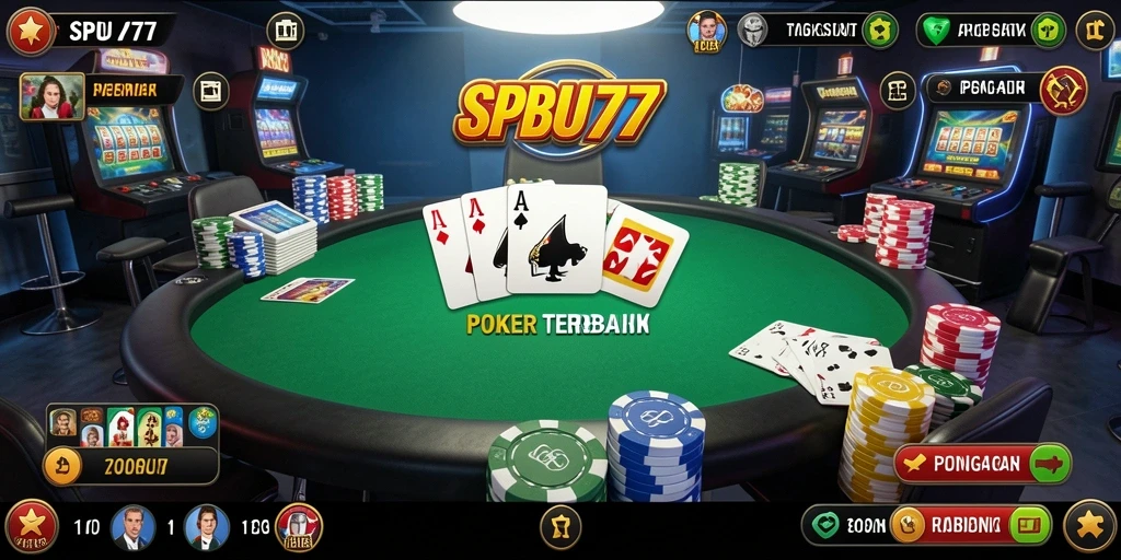 Tampilan menarik dari gameplay poker di SPBU77.